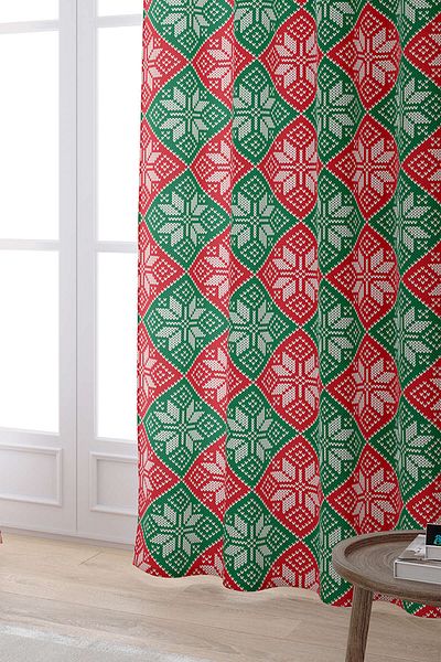 Cango Home Red Christmas Themed Digital Printed Curtain Cgh227-pr