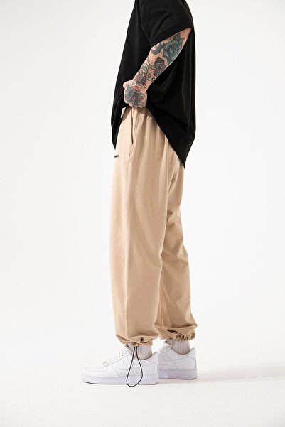 Machinist Ανδρικό Basic oversized φαρδύ μπεζ παντελόνι