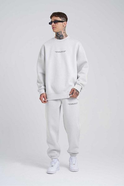 Machinist Ανδρικά Follow Your Printed Oversize Grey Sweatpants