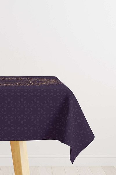 Cango Home Purple Ramadan Themed Motif Patterned Digital Printed Tablecloth Cgh1287-ms