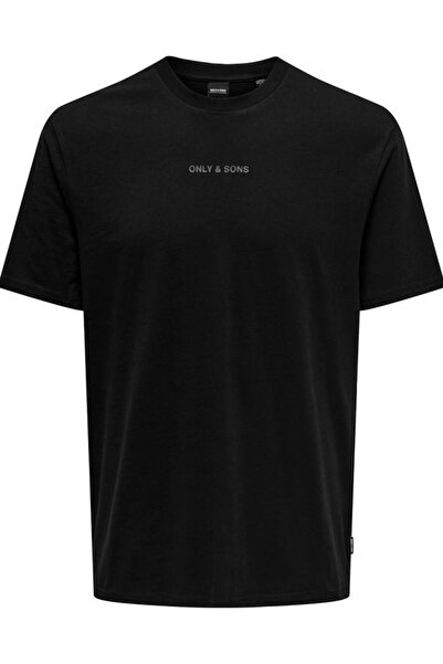 Only & Sons Ανδρικό μπλουζάκι Onslevı Life Reg Text Μαύρο 22028147