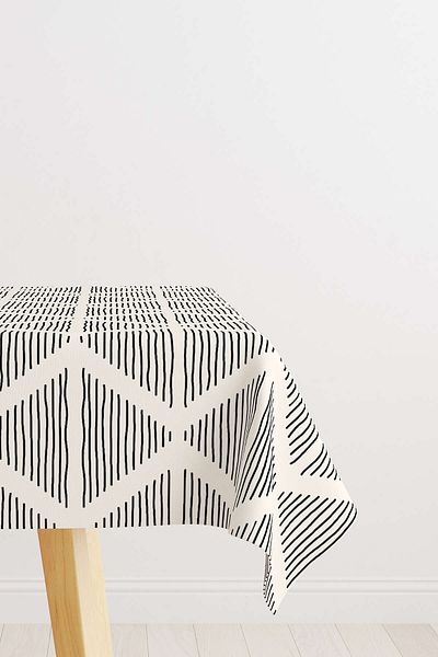 Cango Home Crem Negru Boem Scandinav Geometric Imprimat Digital Cgh1222-ms