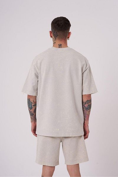 Machinist Ανδρικό μπλουζάκι Luxury Washed Basic Relaxed Light Beige Spotted T-shirt