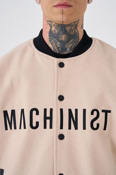 Machinist Jachetă bomber oversize bej Born Again pentru bărbați