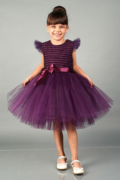 Mixie Girls' Evening Dress with Purple Tulle - Party Dress