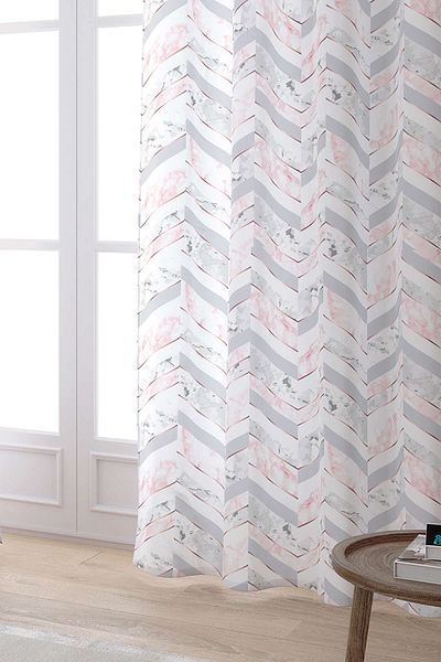 Cango Home Alb Roz Geometric Abstract Marmură Model Imprimat Digital Cortina Ylms84-pr