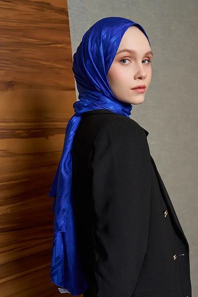 Madame Polo Μοτίβο Chevron Ιταλικό Σάλι Μεταξένιο Ζακάρ - Saks