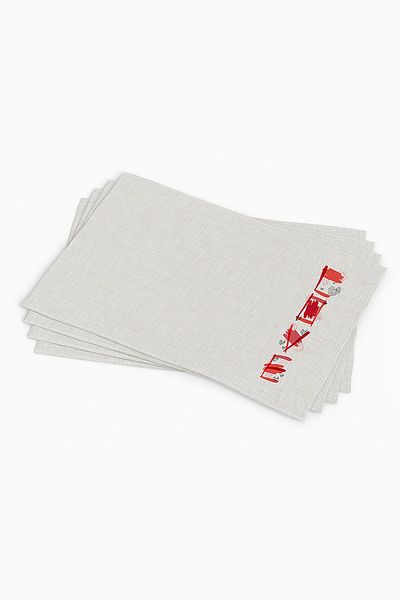 Cango Home Modern Love Red Orange Digital Printed Set of 4 - American Service 4kmbs111-as