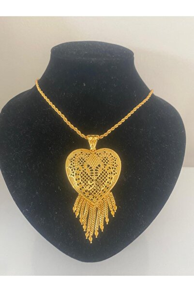 gülen dm Altın görünümlü halat zincirli  şık kolye modeliri