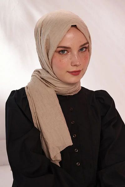 Madame Polo Σάλι Rabia Hundi Bamboo Check - Σκούρο Μπεζ