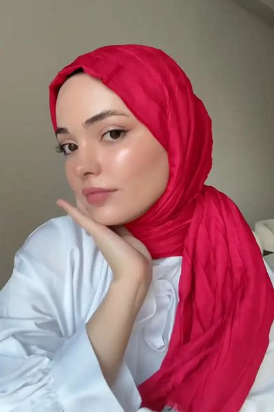 Madame Polo Φούξια μπαμπού πλισέ σάλι Kübra Koc