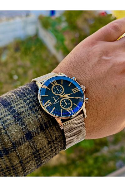 İSTLİV Men's Steel Mesh Cord New Model Analog Wrist Watch