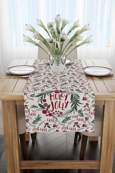 Cango Home Red Green Christmas Themed Digital Printed Runner Cgh794-rn