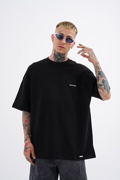 Machinist Ανδρικό Oversize Μαύρο T-Shirt - Diagonel Basic Model