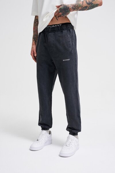 Machinist Χαλαρωμένο πλενόμενο Luxury Basic Jogger Sweatpants Anthracite