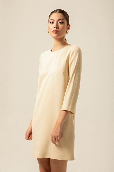 rue Long Sleeve Ecru Mini Dress
