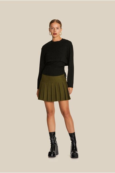 Rue Studio Black Blouse with Side Gather Detail