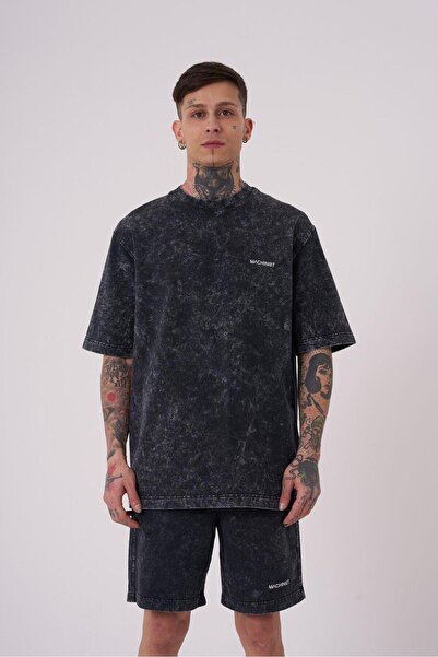 Machinist Ανδρικό μπλουζάκι Luxury Washed Basic Relaxed Asphalt Spotted T-shirt