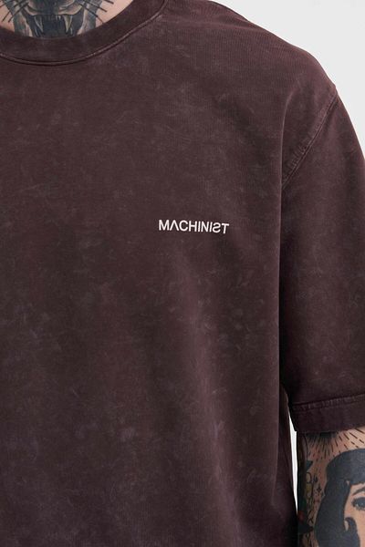 Machinist Ανδρικό μπλουζάκι Luxury Basic Washed Oversize καφέ