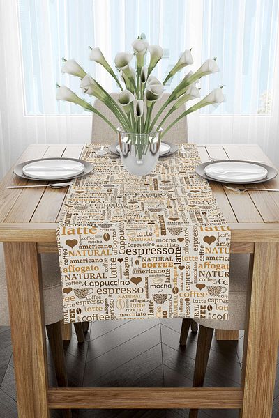 Cango Home Καφέ πορτοκαλί καφέ με θέμα Digital Printed Runner Cgh618-rn