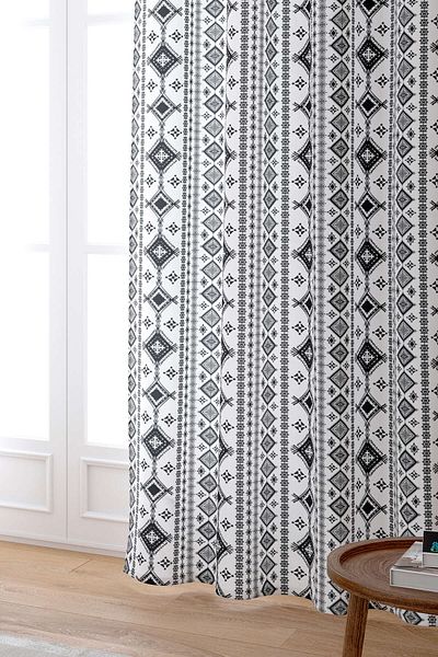 Cango Home Ασπρόμαυρη Ψηφιακή Εκτυπωμένη Κουρτίνα Bohemian Cgh501-pr