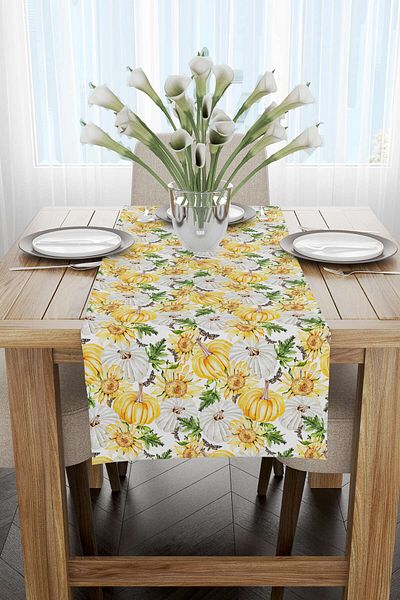 Cango Home Orange Halloween Pumpkin Patterned Digital Printed Runner Cgh752-rn