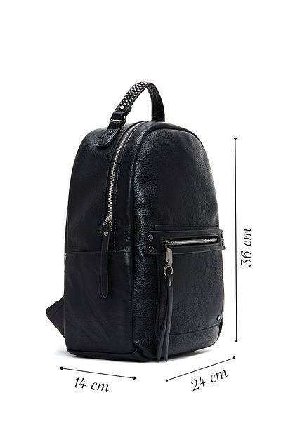 Derimod Black Metal Detailed Women's Backpack - 24Wbd 245518