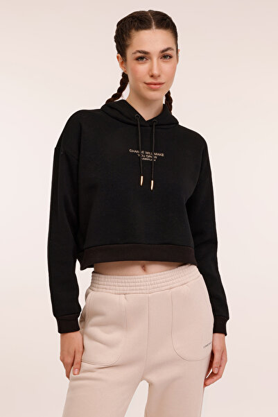 lumberjack WL BENA-B 17GF23 4PR Siyah Kadın Sweatshirt