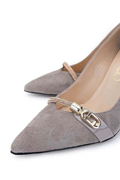 Tamer Tanca Kadın Hakiki Deri Vizon Süet Topuklu Ayakkabı