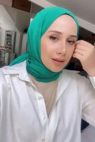 Madame Polo Σάλι Feyza Hakyemez Bamboo Check - Benetton Green