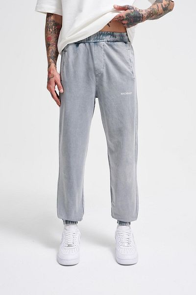 Machinist Ανδρικό Luxury Basic Washed Jogger Grey Sweatpants