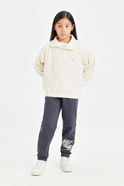 DeFacto D3208 Παντελόνι Jogger με στάμπα και ελαστική μέση