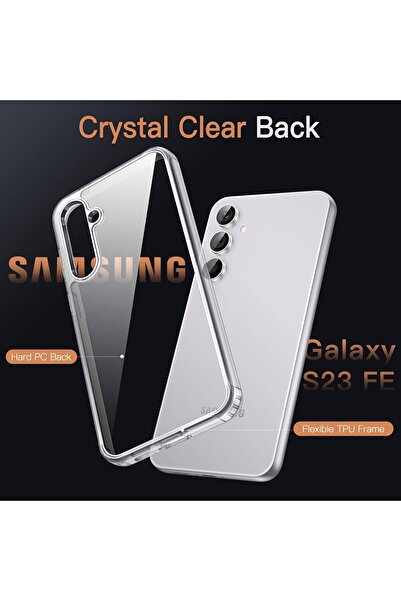 m.tk moveteck Samsung Galaxy S23 Fe Kılıf Kamera Korumalı Şeffaf Silikon Yumuşak Arka Kapak Ultra Pürüzsüz Uyumlu