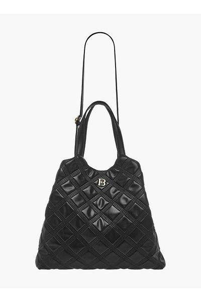 Flora Bella by Shoexpress Flora Bella Quilted Tote Bag with Detachable Strap and Snap Button Closure