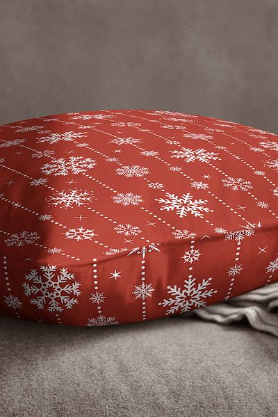 INSENSE HOME Velvet Babyface Red White Christmas Themed Digital Printed Throw Pillow Pillow Case - Cgh311