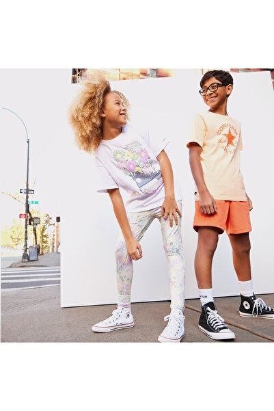 Converse Printed High Rise Çocuk Renkli Tayt