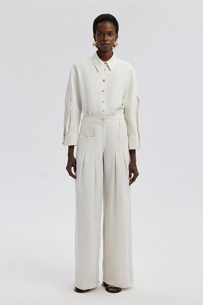 Touché Privé Linen Trousers - Pocket Detailed and Wide Leg