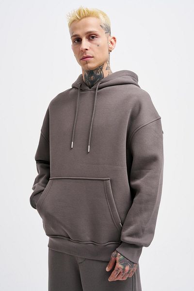 Machinist Ανδρικό φούτερ με κουκούλα Oversize Smoke