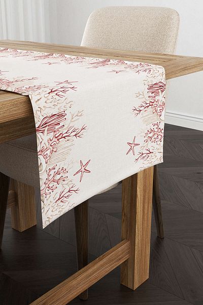 Cango Home Κρεμ κόκκινο Marine μοτίβο ψηφιακής εκτύπωσης Runner Cgh1244-rn