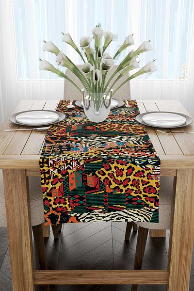 Cango Home Runner cu imprimare digitală cu model zebră leopard de culoare mixtă neagră - Cgh361-rn
