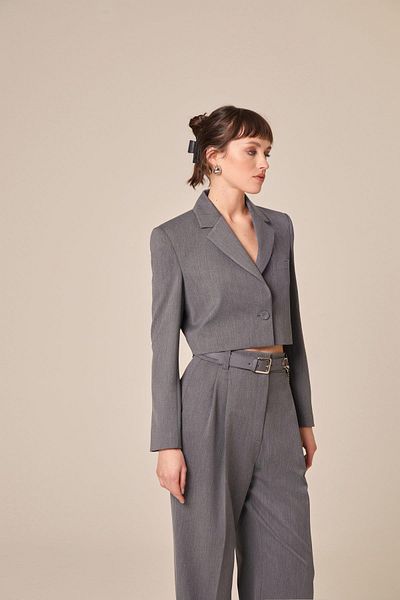 rue Μακρυμάνικο γκρι Crop Jacket