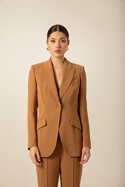 rue Μπουφάν Camel με υφή κρεπ με κάλυμμα τσέπης