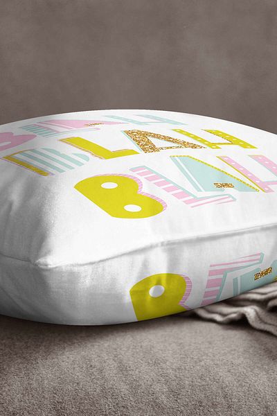INSENSE HOME Velvet Babyface Λευκό Πολύχρωμο Διακοσμητικό Μαξιλαροθήκη Ψηφιακής Εκτύπωσης Ριχτάρι - Cgh468