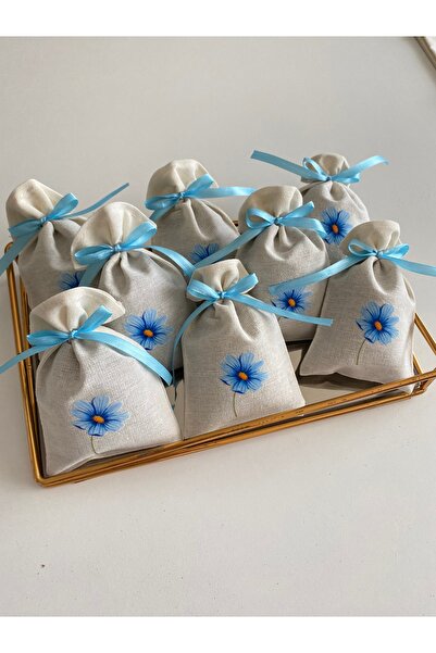 MADE BY STATİS Mavi Çiçek Baskı Model Lavanta Kesesi 10'lu