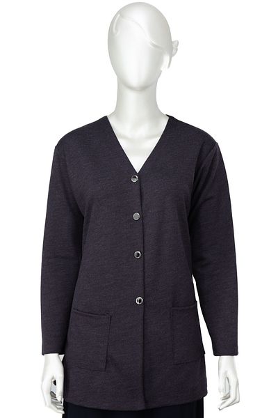 Oppland Women's Winter Mother Cardigan Ecrin Knitted Front Button Double Pocket V-Neck Long Sleeve Classic Model