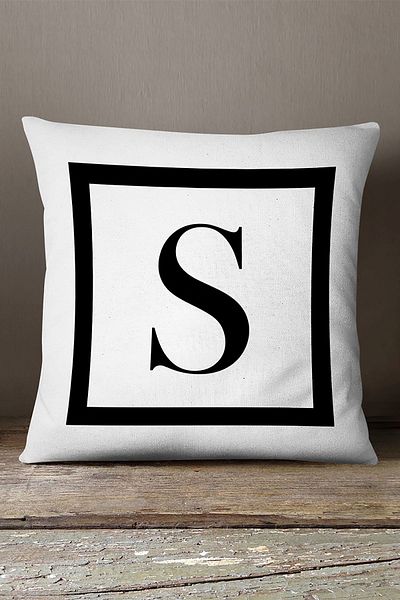 INSENSE HOME Βελούδινο Babyface Διπλής Όψης Μαύρο και άσπρο γράμμα Ψηφιακή εμπριμέ θήκη μαξιλαριού - S