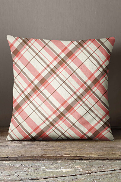 INSENSE HOME Somot Babyface Pink Brown Karirano Jastuk Jastučnica - Cgh202