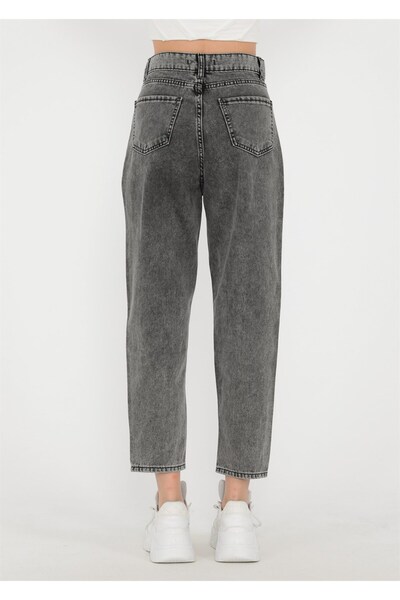 Soul 30724 Yüksel Bel Denim Mom Pantolon Siyah