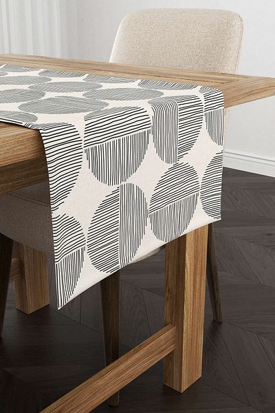 Cango Home Κρεμ μαύρο Bohemian Scandinavian μοτίβο ψηφιακής εκτύπωσης Runner Cgh1220-rn