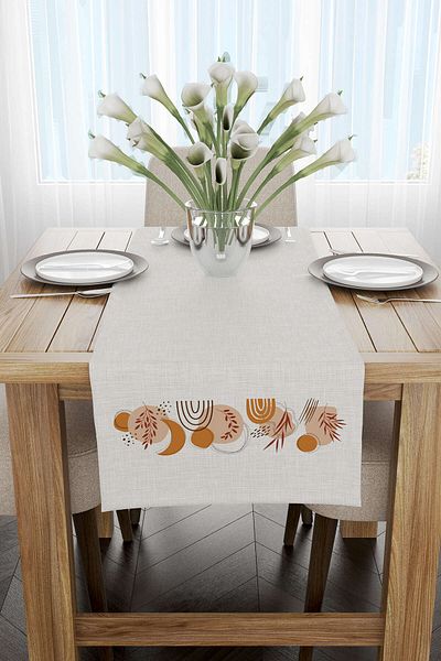 Cango Home Orange Brown Bohemian Modern Patterned Digital Printed Runner 4kmbs106-rn
